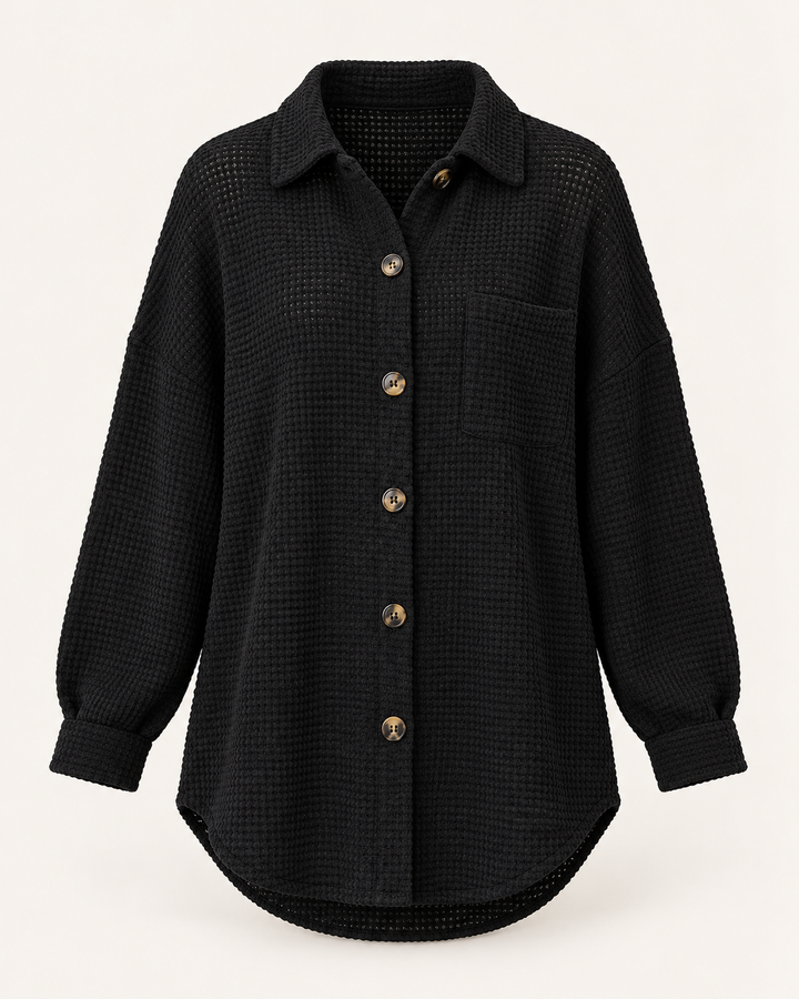 Waffle Button-Front Shirt